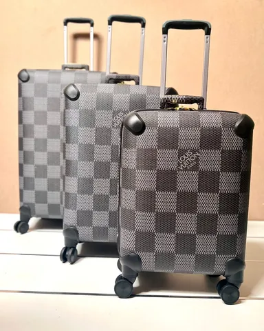 Louis Vuitton Damier-style checker hardside luggage set