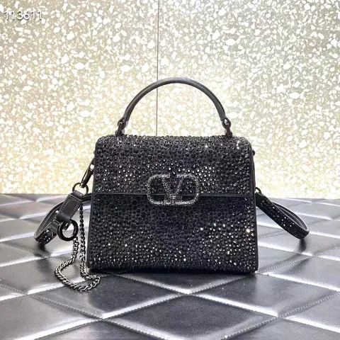 Valentino VSling Crystal Top-Handle Bag