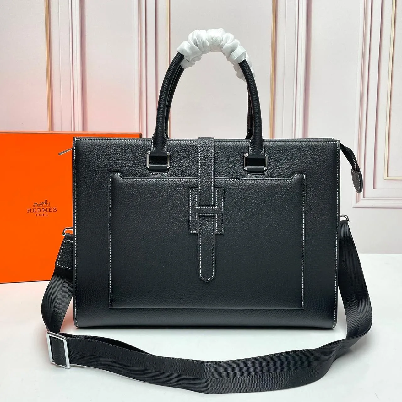 Hermès leather briefcase (H-stitch) photo 1
