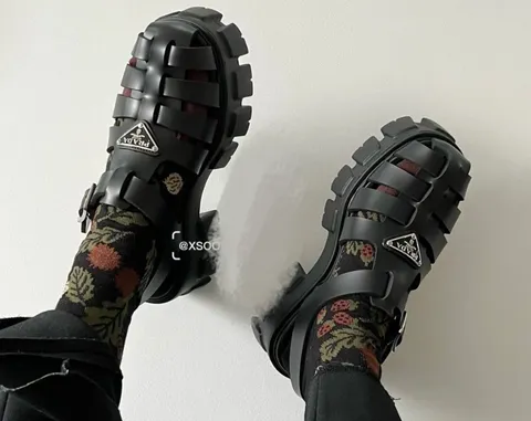 Prada lace-up combat boot